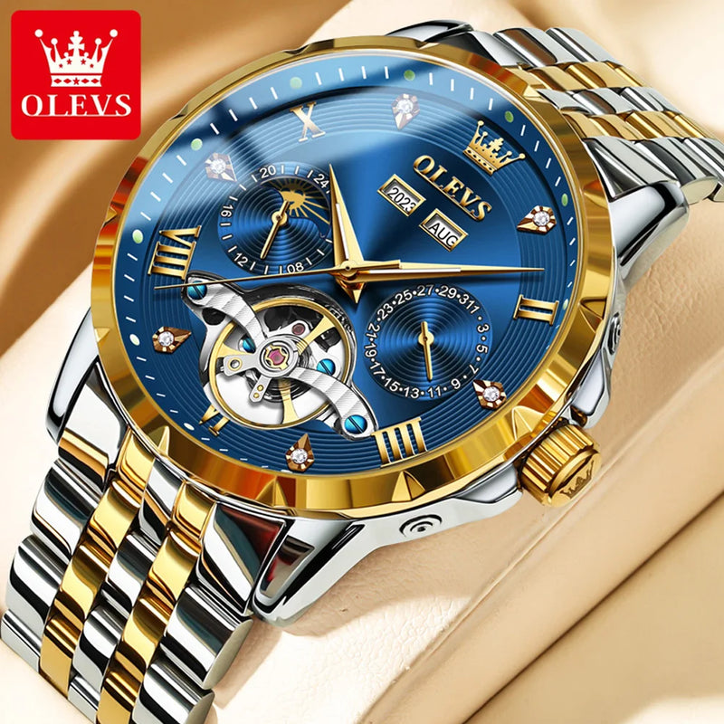 Reloj Automático Esqueleto con Diamantes – OLEVS | espSell