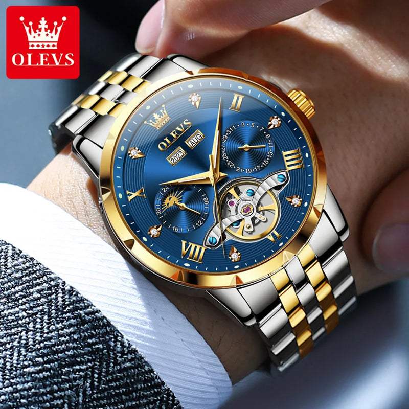 Reloj Automático Esqueleto con Diamantes – OLEVS | espSell