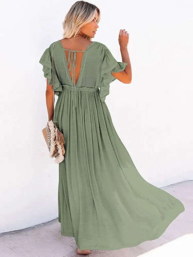 Vestido Largo de Algodón – Estilo Joven Casual (espSell)