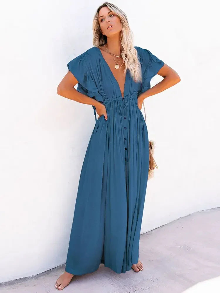 Vestido Largo de Algodón – Estilo Joven Casual (espSell)