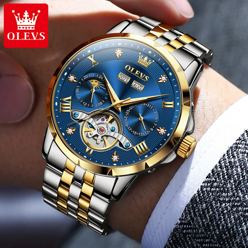 Reloj Automático Esqueleto con Diamantes – OLEVS | espSell