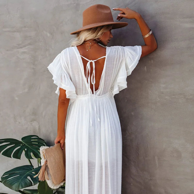 Vestido Largo de Algodón – Estilo Joven Casual (espSell)