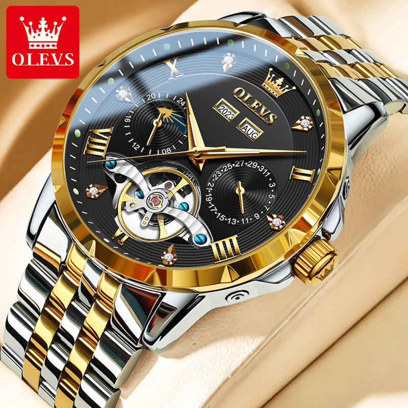 Reloj Automático Esqueleto con Diamantes – OLEVS | espSell