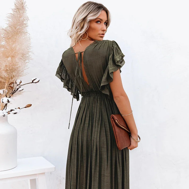 Vestido Largo de Algodón – Estilo Joven Casual (espSell)