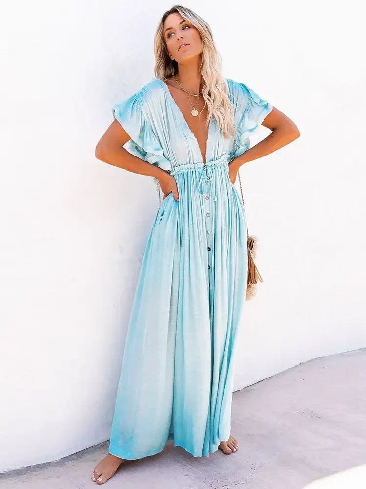 Vestido Largo de Algodón – Estilo Joven Casual (espSell)