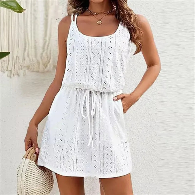 Vestido Mini Casual sin Mangas con Bolsillos – espSell
